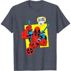 imageMarvel Comics Deadpool Minimal Face Graphic TShirtHeather Blue