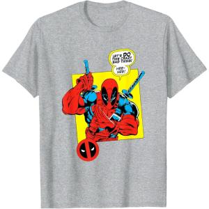imageMarvel Comics Deadpool Minimal Face Graphic TShirtHeather Grey