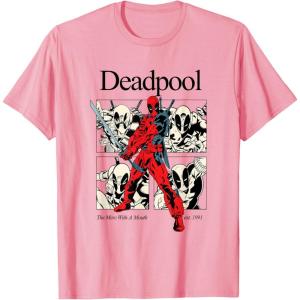 imageMarvel Comics Deadpool Retro Comic Shout TShirtPink