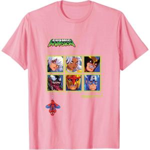imageMarvel Cosmic Invasion Game Choose Your Super Hero Retro TShirtPink