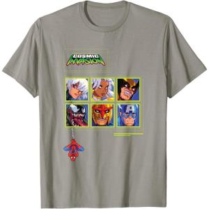 imageMarvel Cosmic Invasion Game Choose Your Super Hero Retro TShirtSlate Grey