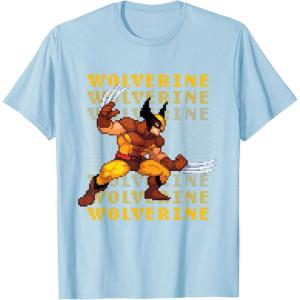 imageMarvel Cosmic Invasion Game Wolverine Retro Pixel Graphics TShirtBaby Blue