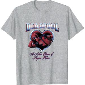 imageMarvel Deadpool Heart A New Kind of Hero TShirtHeather Grey
