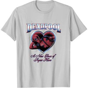 imageMarvel Deadpool Heart A New Kind of Hero TShirtSilver Grey