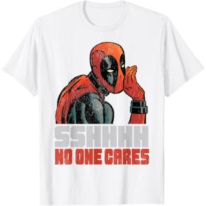 imageMarvel Deadpool SSHHHH No One Cares Whisper TShirtWhite