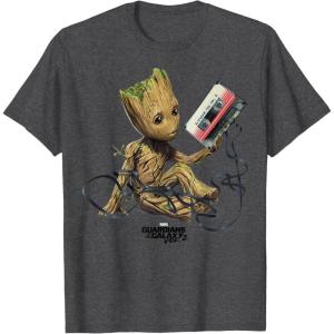 imageMarvel Guardians Of The Galaxy Vol 2 Groot Tape Portrait TShirtDark Heather Grey