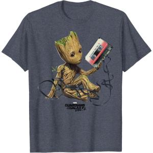imageMarvel Guardians Of The Galaxy Vol 2 Groot Tape Portrait TShirtHeather Blue