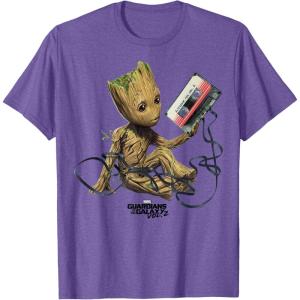 imageMarvel Guardians Of The Galaxy Vol 2 Groot Tape Portrait TShirtPurple Heather