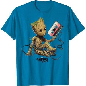 imageMarvel Guardians Of The Galaxy Vol 2 Groot Tape Portrait TShirtSapphire Blue