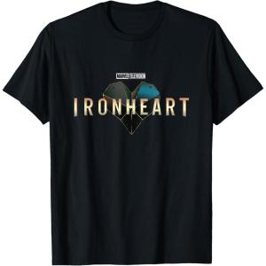 imageMarvel Iron Heart Metallic HeartShaped Logo TShirtBlack