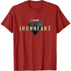 imageMarvel Iron Heart Metallic HeartShaped Logo TShirtCranberry Red