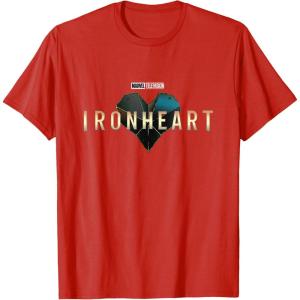imageMarvel Iron Heart Metallic HeartShaped Logo TShirtRed