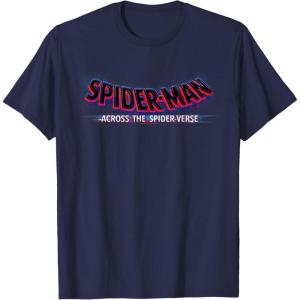 imageMarvel SpiderMan Across the SpiderVerse Movie Logo TShirtNavy Blue