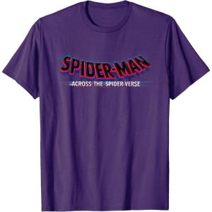 imageMarvel SpiderMan Across the SpiderVerse Movie Logo TShirtPurple