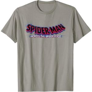 imageMarvel SpiderMan Across the SpiderVerse Movie Logo TShirtSlate Grey