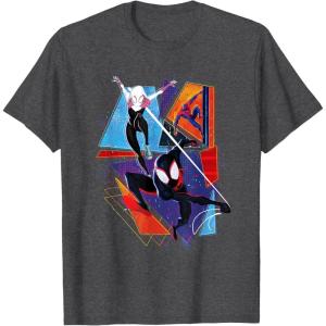 imageMarvel SpiderMan Across the SpiderVerse Three Spiders TShirtDark Heather Grey