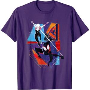 imageMarvel SpiderMan Across the SpiderVerse Three Spiders TShirtPurple