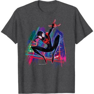 imageMarvel SpiderMan Miles Morales Graffiti City TShirtDark Heather Grey