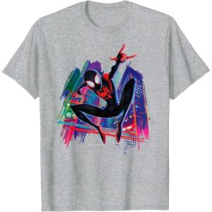 imageMarvel SpiderMan Miles Morales Graffiti City TShirtHeather Grey