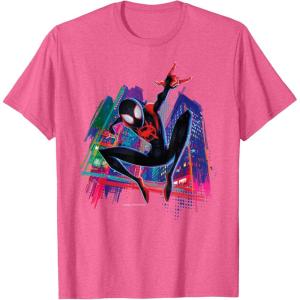 imageMarvel SpiderMan Miles Morales Graffiti City TShirtPink Heather