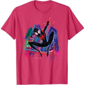 imageMarvel SpiderMan Miles Morales Graffiti City TShirtRed Heather