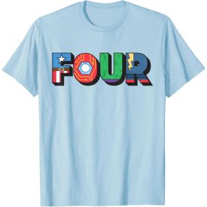 imageMarvel Super Heroes Avengers Numbers 4 Fourth 4th Birthday TShirtBaby Blue