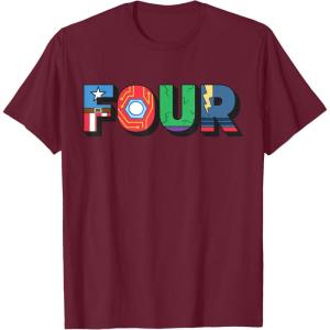 imageMarvel Super Heroes Avengers Numbers 4 Fourth 4th Birthday TShirtBurgundy