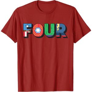 imageMarvel Super Heroes Avengers Numbers 4 Fourth 4th Birthday TShirtCranberry Red