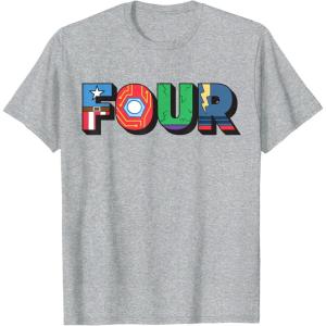 imageMarvel Super Heroes Avengers Numbers 4 Fourth 4th Birthday TShirtHeather Grey