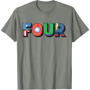 imageMarvel Super Heroes Avengers Numbers 4 Fourth 4th Birthday TShirtOlive Heather