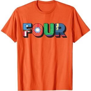 imageMarvel Super Heroes Avengers Numbers 4 Fourth 4th Birthday TShirtOrange