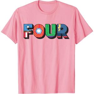 imageMarvel Super Heroes Avengers Numbers 4 Fourth 4th Birthday TShirtPink