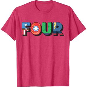 imageMarvel Super Heroes Avengers Numbers 4 Fourth 4th Birthday TShirtRed Heather