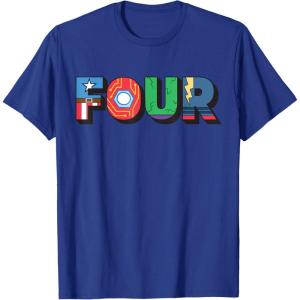 imageMarvel Super Heroes Avengers Numbers 4 Fourth 4th Birthday TShirtRoyal Blue