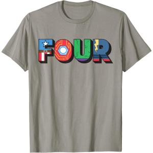 imageMarvel Super Heroes Avengers Numbers 4 Fourth 4th Birthday TShirtSlate Grey