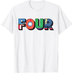 imageMarvel Super Heroes Avengers Numbers 4 Fourth 4th Birthday TShirtWhite