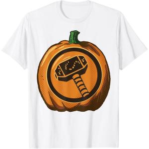imageMarvel Thor Hammer Halloween Pumpkin Graphic TShirt TShirtWhite