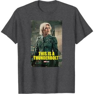 imageMarvel Thunderbolts This Is A Thunderbolt Yelena Belova TShirtDark Heather Grey