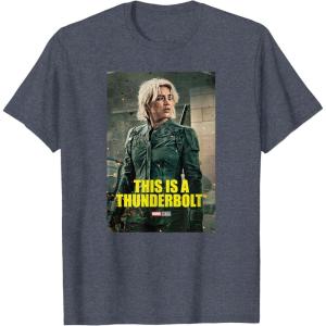 imageMarvel Thunderbolts This Is A Thunderbolt Yelena Belova TShirtHeather Blue