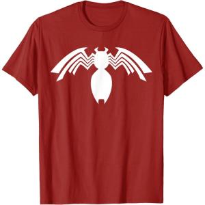 imageMarvel Venom White Spider Logo Halloween Graphic TShirt TShirtCranberry Red
