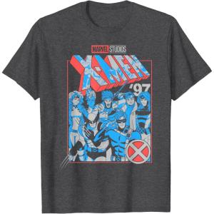 imageMarvel XMen 97 Americana Colors Group Poster TShirtDark Heather Grey