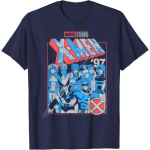 imageMarvel XMen 97 Americana Colors Group Poster TShirtNavy Blue