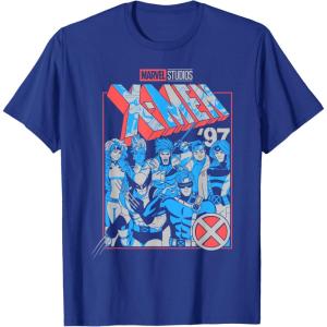 imageMarvel XMen 97 Americana Colors Group Poster TShirtRoyal Blue
