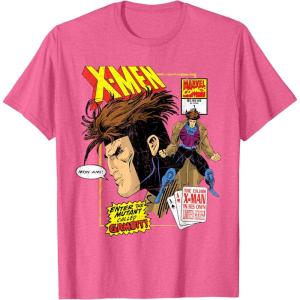imageMarvel XMen Cajun Gambit Remy LeBeau Comic Art TShirt TShirtPink Heather