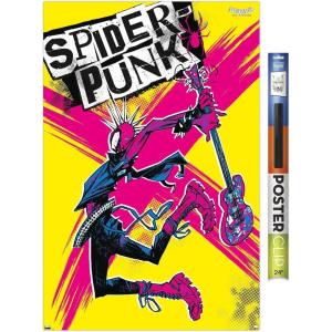 imageTrends International Marvel SpiderMan Across The SpiderVerse  SpiderPunk Wall Poster 34L x 224W Premium Unframed VersionPremium Poster  Clip Bundle
