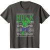 imageMarvel Hulk Retro Ugly Christmas Sweater Graphic TShirt TShirtAsphalt Grey