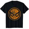 imageMarvel SpiderMan Face Web Logo Orange Halloween TShirtBlack