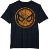 imageMarvel SpiderMan Face Web Logo Orange Halloween TShirtBlack