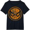 imageMarvel SpiderMan Face Web Logo Orange Halloween TShirtBlack