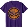 imageMarvel SpiderMan Face Web Logo Orange Halloween TShirtPurple